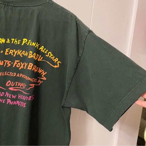 Vintage 1997 Smokin Grooves Band Tee Cypress Hill OutKast Concert Green Tour 97 - Picture 7 of 13